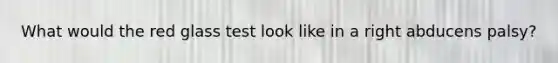 What would the red glass test look like in a right abducens palsy?
