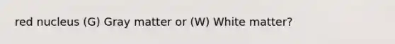 red nucleus (G) Gray matter or (W) White matter?