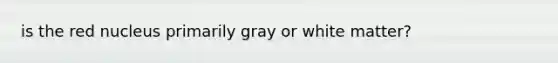 is the red nucleus primarily gray or white matter?