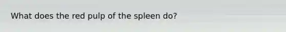 What does the red pulp of the spleen do?