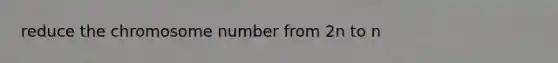 reduce the chromosome number from 2n to n