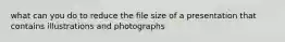 what can you do to reduce the file size of a presentation that contains illustrations and photographs