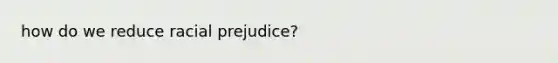 how do we reduce racial prejudice?