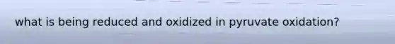 what is being reduced and oxidized in pyruvate oxidation?