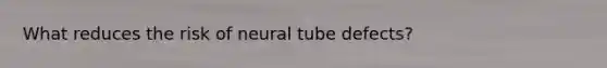 What reduces the risk of neural tube defects?