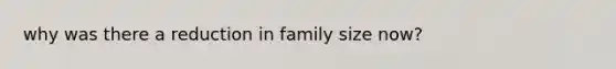 why was there a reduction in family size now?