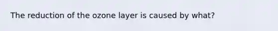 The reduction of the ozone layer is caused by what?