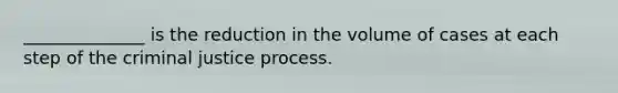 ______________ is the reduction in the volume of cases at each step of the criminal justice process.