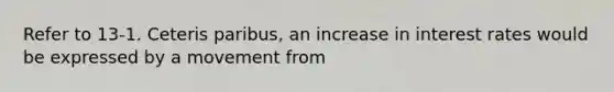 Refer to 13-1. Ceteris paribus, an increase in interest rates would be expressed by a movement from