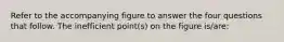 Refer to the accompanying figure to answer the four questions that follow. The inefficient point(s) on the figure is/are: