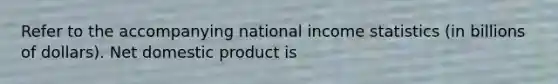 Refer to the accompanying national income statistics (in billions of dollars). Net domestic product is