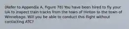 (Refer to Appendix A, Figure 78) You have been hired to fly your UA to inspect train tracks from the town of Hinton to the town of Winnebago. Will you be able to conduct this flight without contacting ATC?