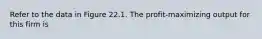 Refer to the data in Figure 22.1. The profit-maximizing output for this firm is