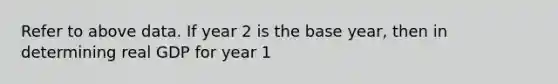 Refer to above data. If year 2 is the base year, then in determining real GDP for year 1