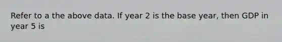 Refer to a the above data. If year 2 is the base year, then GDP in year 5 is