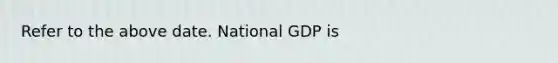 Refer to the above date. National GDP is