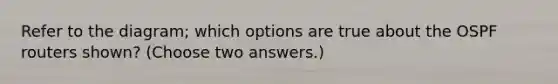 Refer to the diagram; which options are true about the OSPF routers shown? (Choose two answers.)