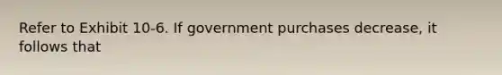 Refer to Exhibit 10-6. If government purchases decrease, it follows that