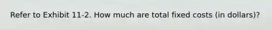 Refer to Exhibit 11-2. How much are total fixed costs (in dollars)?