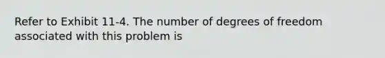 Refer to Exhibit 11-4. The number of degrees of freedom associated with this problem is