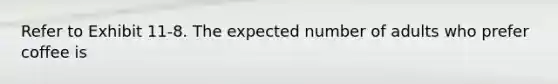 Refer to Exhibit 11-8. The expected number of adults who prefer coffee is