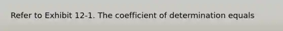 Refer to Exhibit 12-1. The coefficient of determination equals