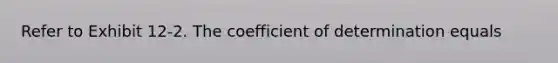 Refer to Exhibit 12-2. The coefficient of determination equals