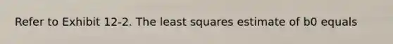 Refer to Exhibit 12-2. The least squares estimate of b0 equals