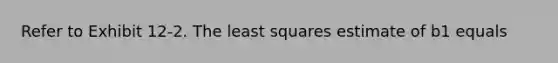 Refer to Exhibit 12-2. The least squares estimate of b1 equals