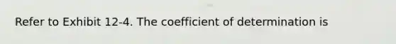 Refer to Exhibit 12-4. The coefficient of determination is