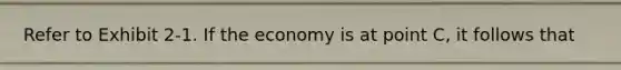 Refer to Exhibit 2-1. If the economy is at point C, it follows that