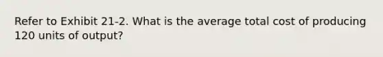 Refer to Exhibit 21-2. What is the average total cost of producing 120 units of output?