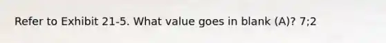 Refer to Exhibit 21-5. What value goes in blank (A)? 7;2