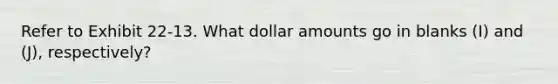 Refer to Exhibit 22-13. What dollar amounts go in blanks (I) and (J), respectively?