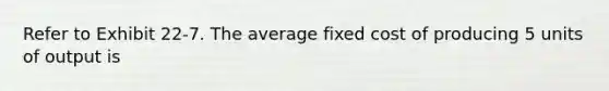 Refer to Exhibit 22-7. The average fixed cost of producing 5 units of output is