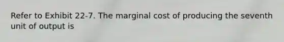 Refer to Exhibit 22-7. The marginal cost of producing the seventh unit of output is