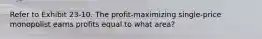 Refer to Exhibit 23-10. The profit-maximizing single-price monopolist earns profits equal to what area?