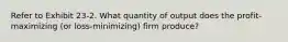 Refer to Exhibit 23-2. What quantity of output does the profit-maximizing (or loss-minimizing) firm produce?