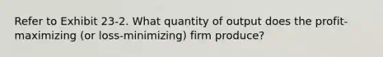 Refer to Exhibit 23-2. What quantity of output does the profit-maximizing (or loss-minimizing) firm produce?