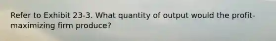 Refer to Exhibit 23-3. What quantity of output would the profit-maximizing firm produce?