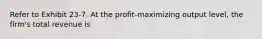 Refer to Exhibit 23-7. At the profit-maximizing output level, the firm's total revenue is