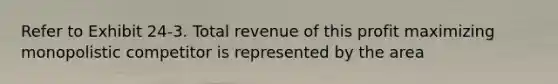 Refer to Exhibit 24-3. Total revenue of this profit maximizing monopolistic competitor is represented by the area