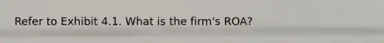 Refer to Exhibit 4.1. What is the firm's ROA?