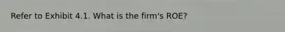 Refer to Exhibit 4.1. What is the firm's ROE?