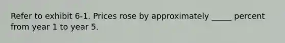 Refer to exhibit 6-1. Prices rose by approximately _____ percent from year 1 to year 5.