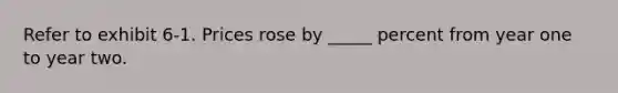 Refer to exhibit 6-1. Prices rose by _____ percent from year one to year two.