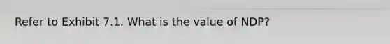 Refer to Exhibit 7.1. What is the value of NDP?