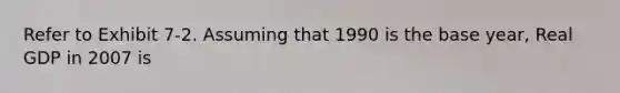 Refer to Exhibit 7-2. Assuming that 1990 is the base year, Real GDP in 2007 is