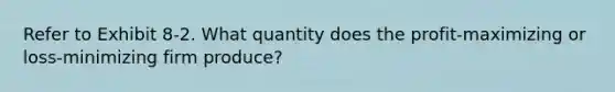 Refer to Exhibit 8-2. What quantity does the profit-maximizing or loss-minimizing firm produce?