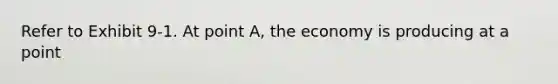 Refer to Exhibit 9-1. At point A, the economy is producing at a point